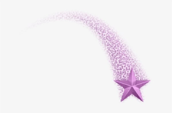 Падающая звезда на прозрачном фоне