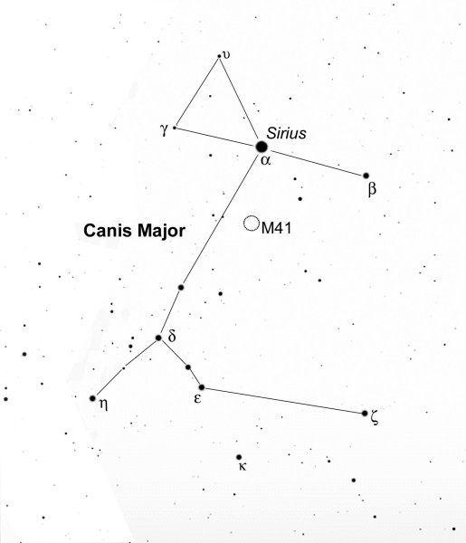 Схема созвездия canis Major