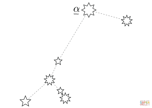 Созвездие большой пёс схема по точкам