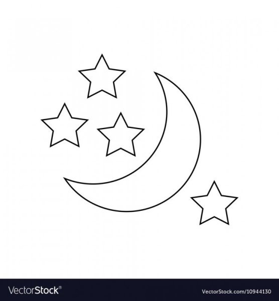 Луна раскраска