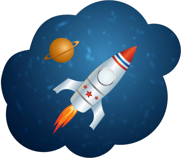 Ракеты на прозрачном фоне ко Дню космонавтики