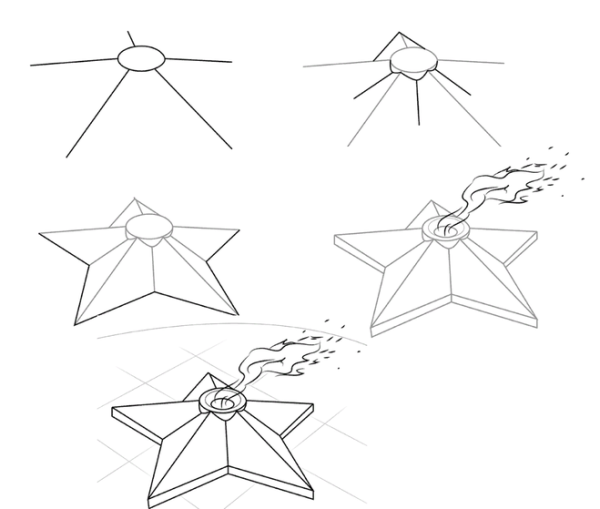 Трафареты на окна к 9 мая цветные