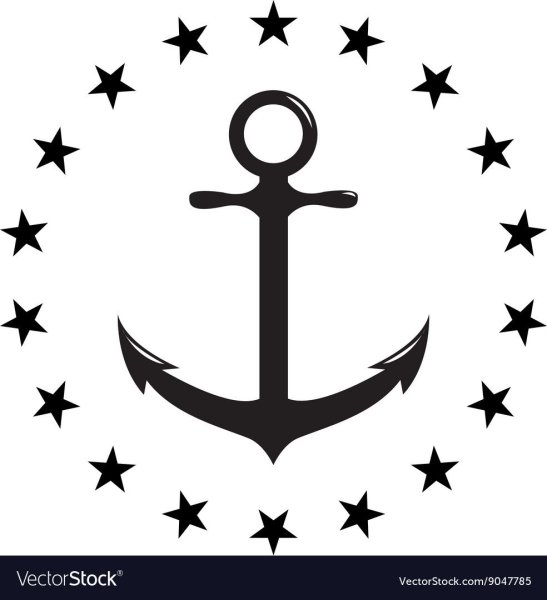 Якорь со звездой вектор