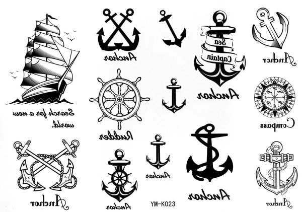 Якорь тату для моряков