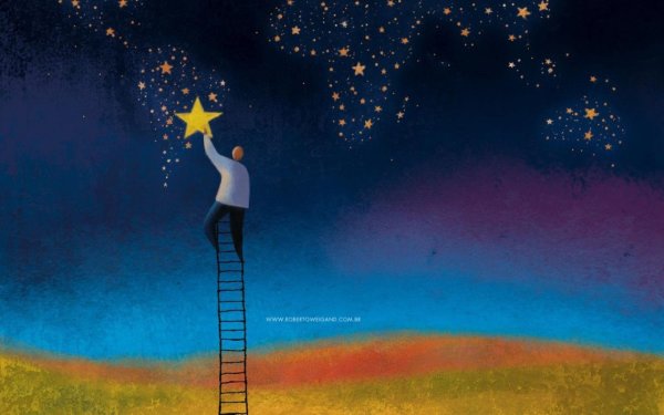 Человек на фоне звездного неба