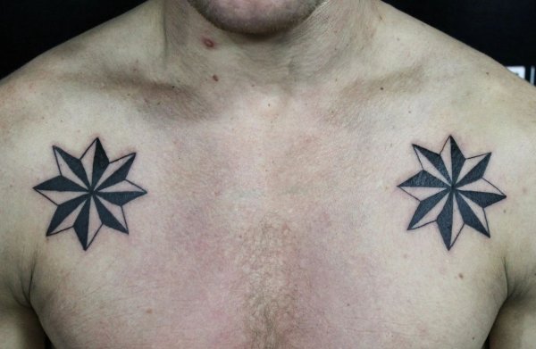 Желтая восьмиконечная звезда