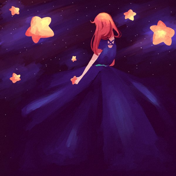 Девочка и звездное небо