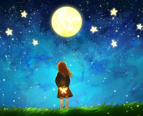 Девушка сияет