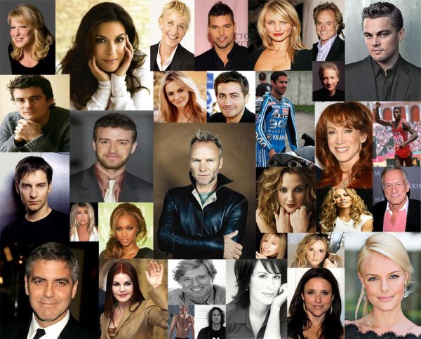 Популярные актеры коллаж