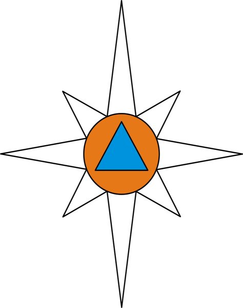 Знак МЧС роза ветров
