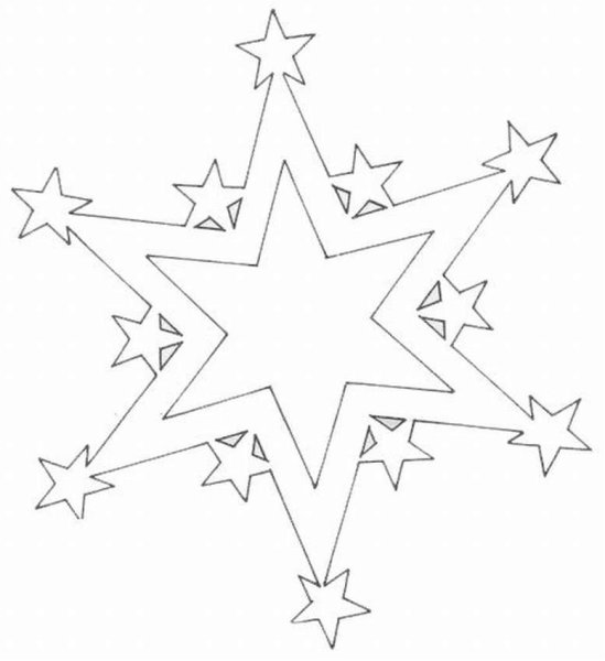 Трафарет на окно новый год звезды