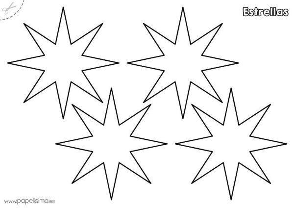 Трафарет звездочек на новый год