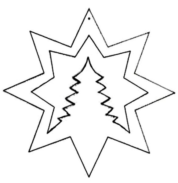 Звезда на елку трафарет