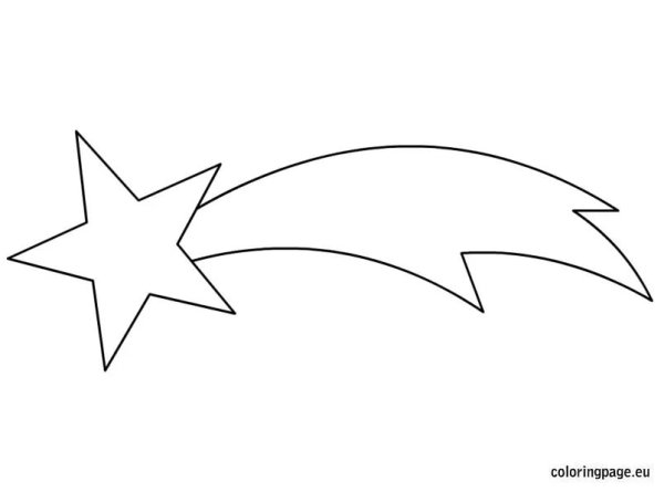 Трафарет звезды с хвостом