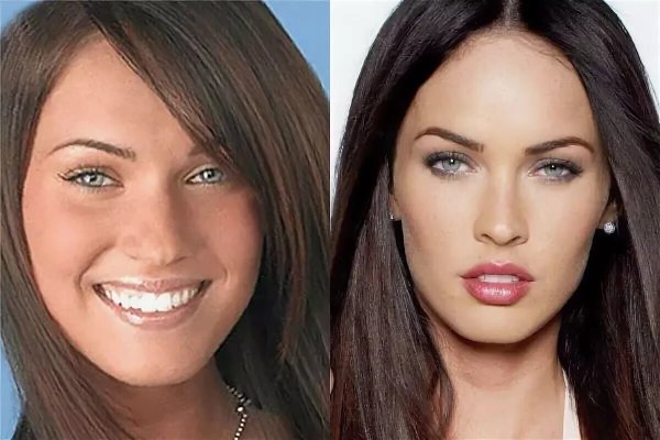 Меган Фокс до и после