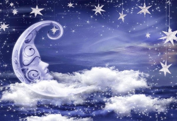 Сказочное ночное небо со звездами