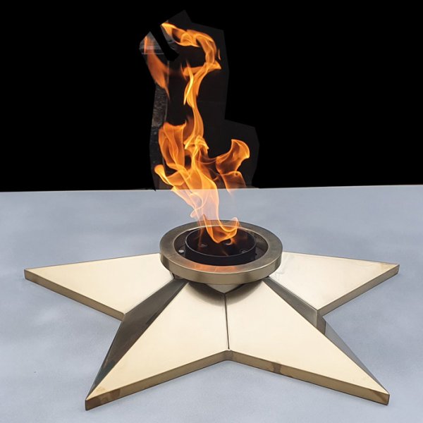 Вечный огонь на прозрачном фоне