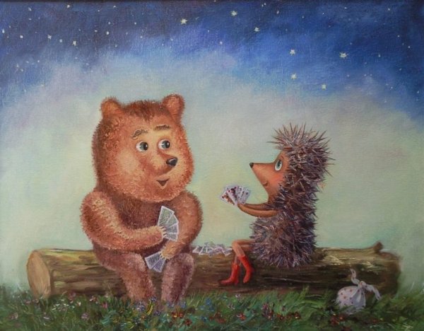 Ежик в тумане красками