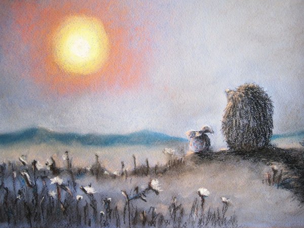Ежик гуашью
