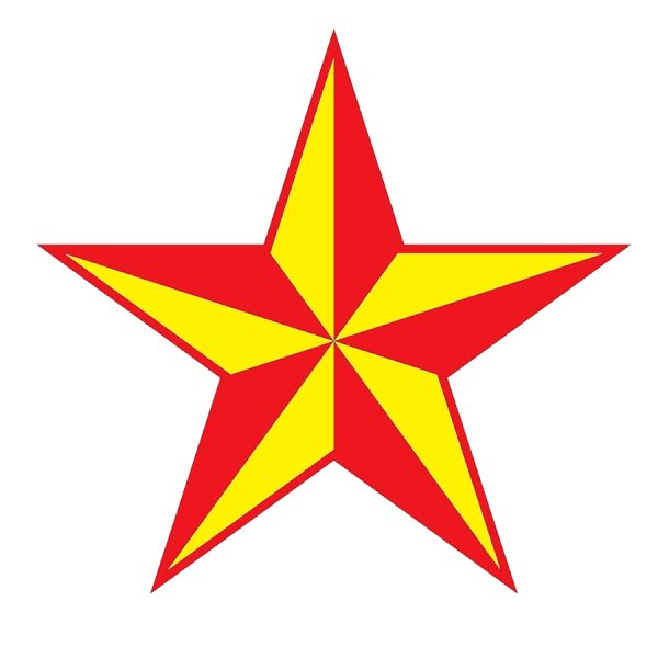 Пятиконечная звезда на белом фоне