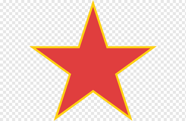 Желтая звезда с красным контуром