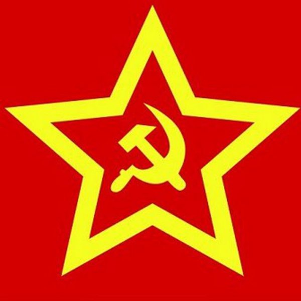 Красный флаг серп и молот и звезда