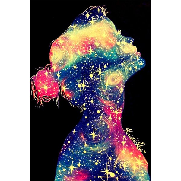 Человек на фоне планет