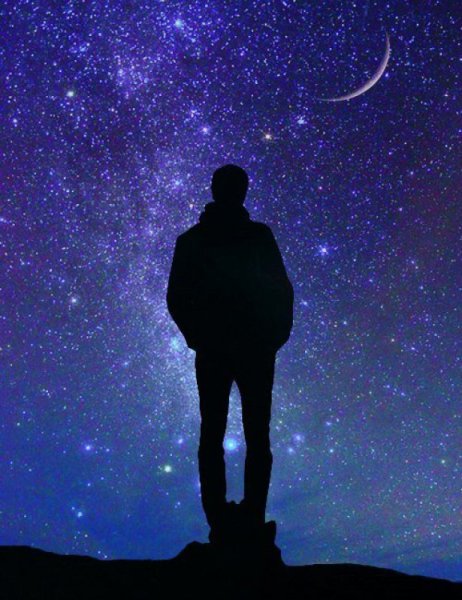 Девушка и звездное небо