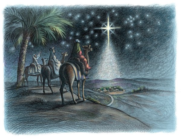 Мария и Иосиф ночью в Вифлееме