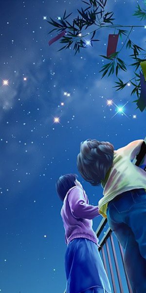 Мальчик и звездное небо