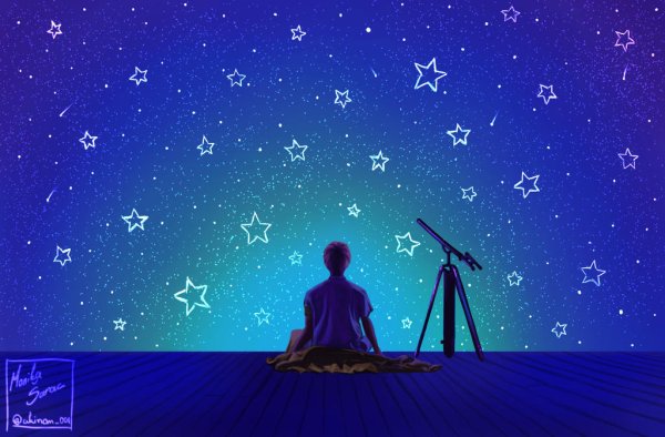 Девочка и звездное небо