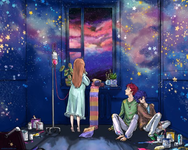 Мальчик и звездное небо