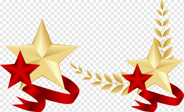 Красная звезда с георгиевской лентой