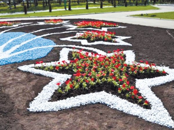 Клумба в виде звезды