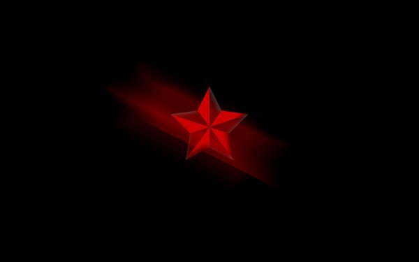 Красная звезда на черном фоне