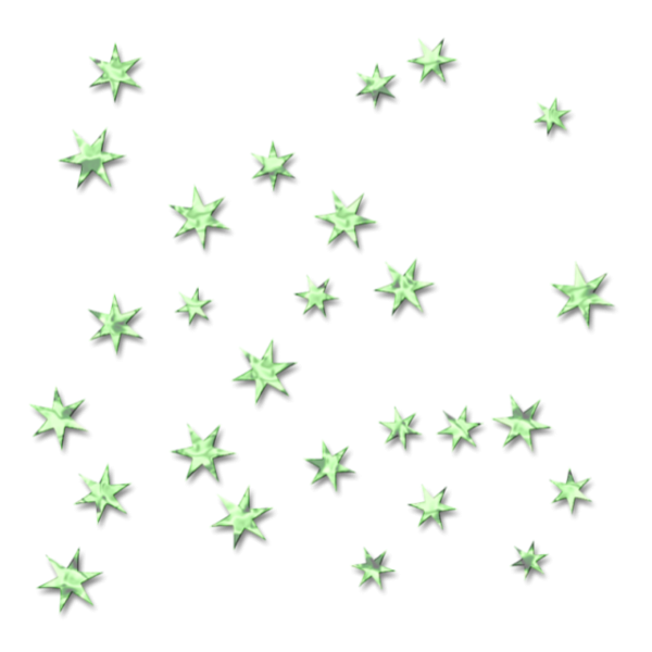 Зеленые звездочки на прозрачном фоне