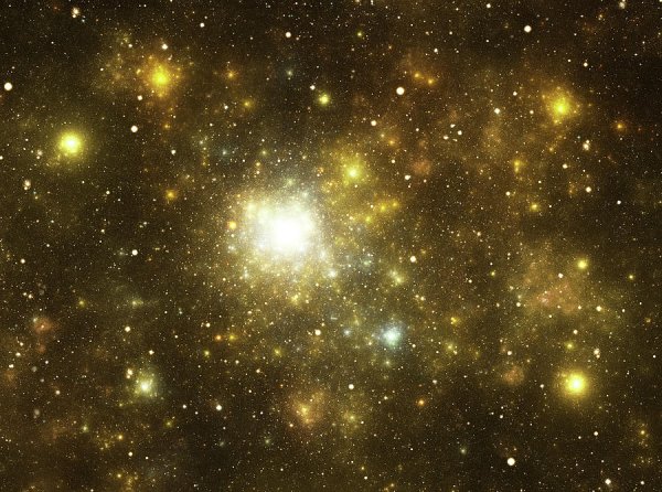 Жёлтые звёзды в космосе