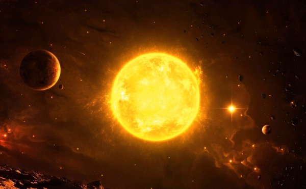 Солнце представляет собой огромный шар который состоит из