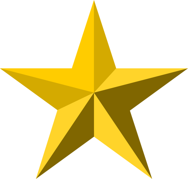 Золотая звезда плоская