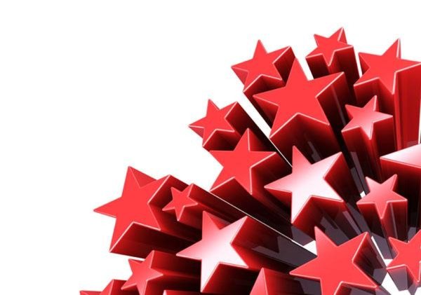 Пятиконечная звезда на белом фоне