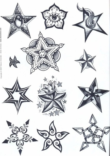 Татуировка звезда эскиз