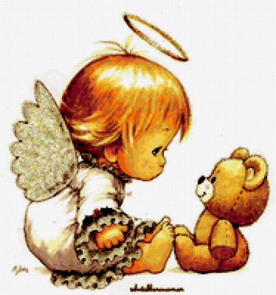 Ангелочек на белом фоне