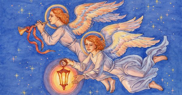 Трафарет ангела для раскрашивания