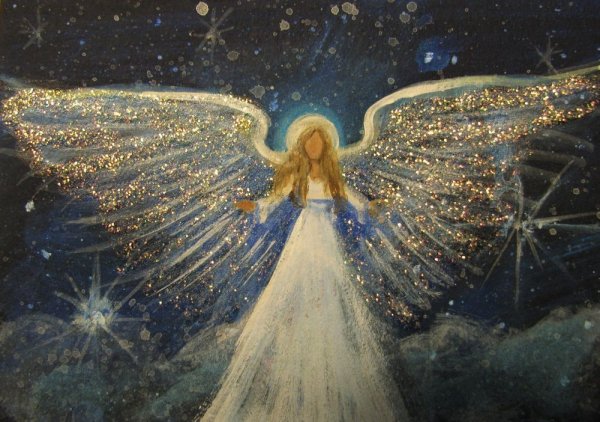 Раскраска Рождественский Ангелочек