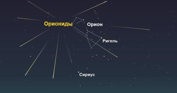 Ригель в созвездии Ориона