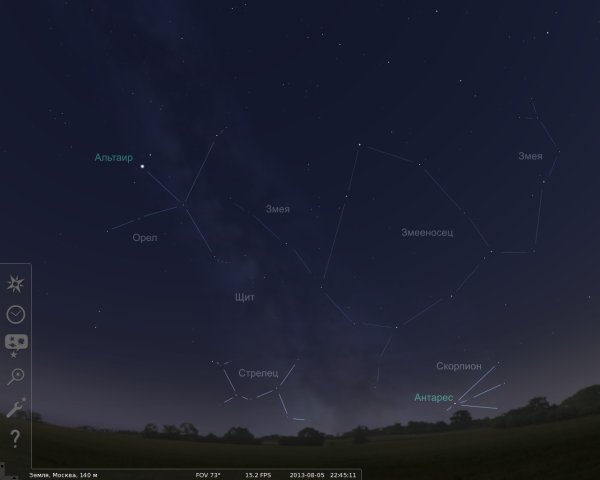 Созвездие Орел схема