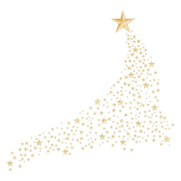 Золотые звезды на прозрачном фоне