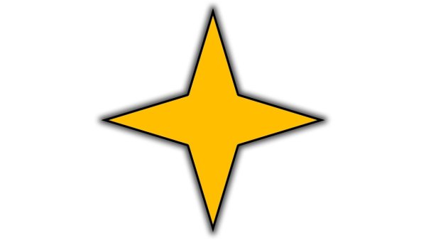 Золотая четырехконечная звезда