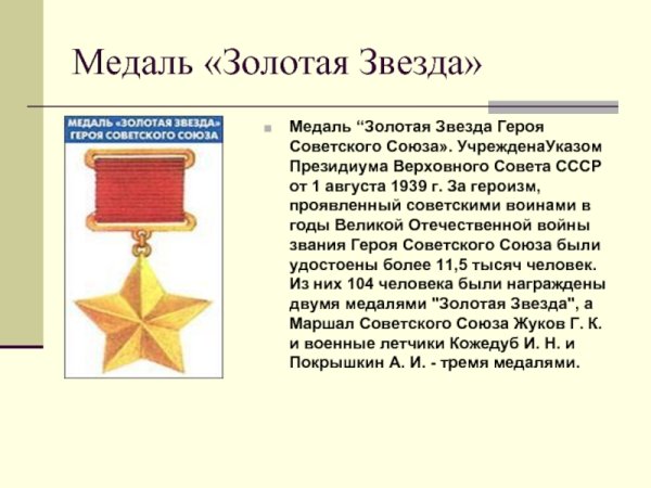 Герой советского Союза орден Ленина и медаль Золотая звезда