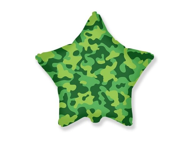 Фольгированный шар звезда камуфляж